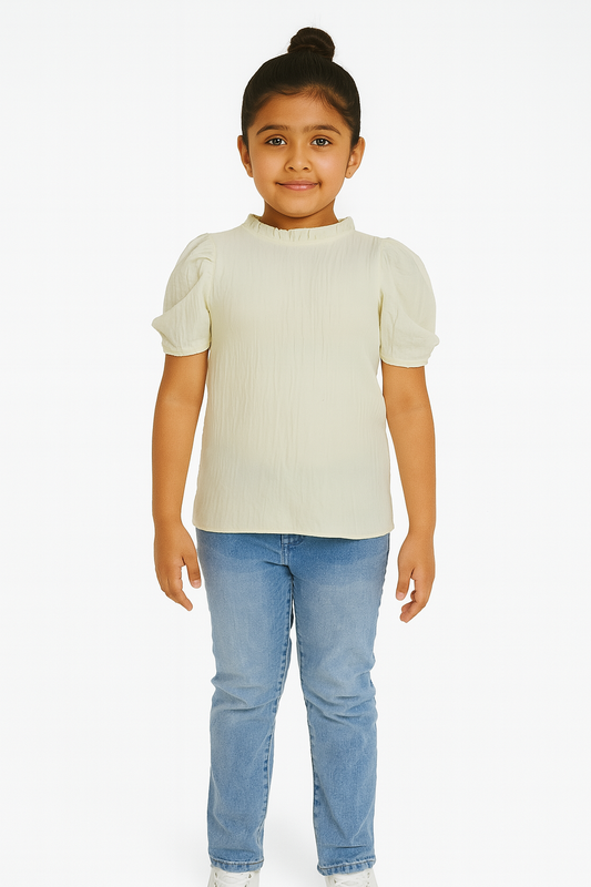 Girls Crepe Knit Top