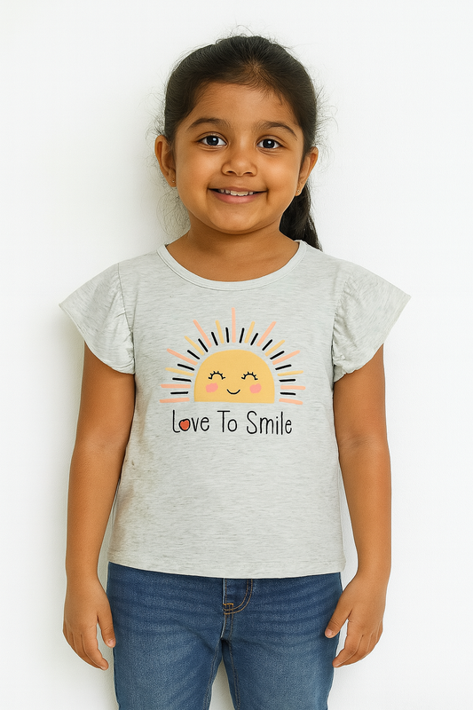 Girls Printed Top | Beige