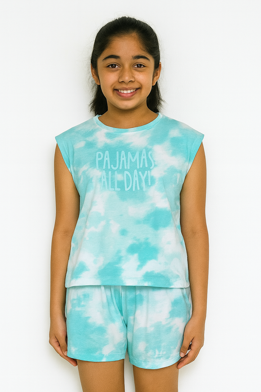 Girls Printed Shorty Set