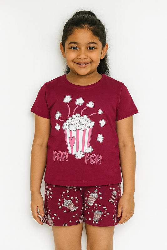 Girls Printed Shorty Set