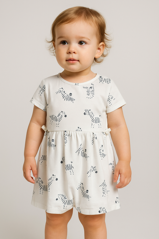 Zebra Printed Baby Girls  Dress