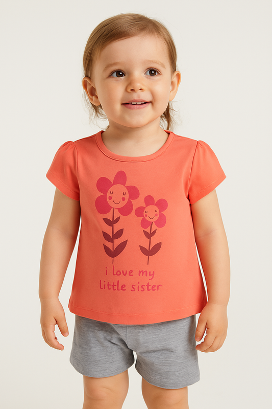 Girls Printed Fancy Top White Aop