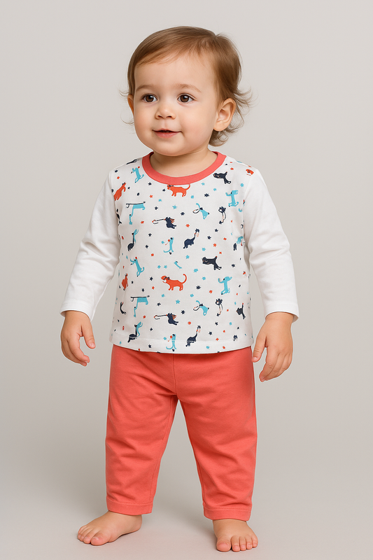 Q-Club Baby Girls Printed Pyjama Set