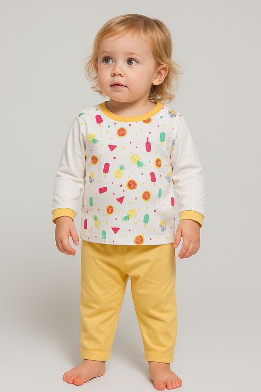 Q-Club Baby Girls Printed Pyjama Set