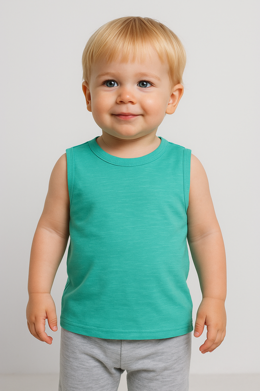 TEX Baby Sleeveless Slub Knit T Shirt Ice Blue
