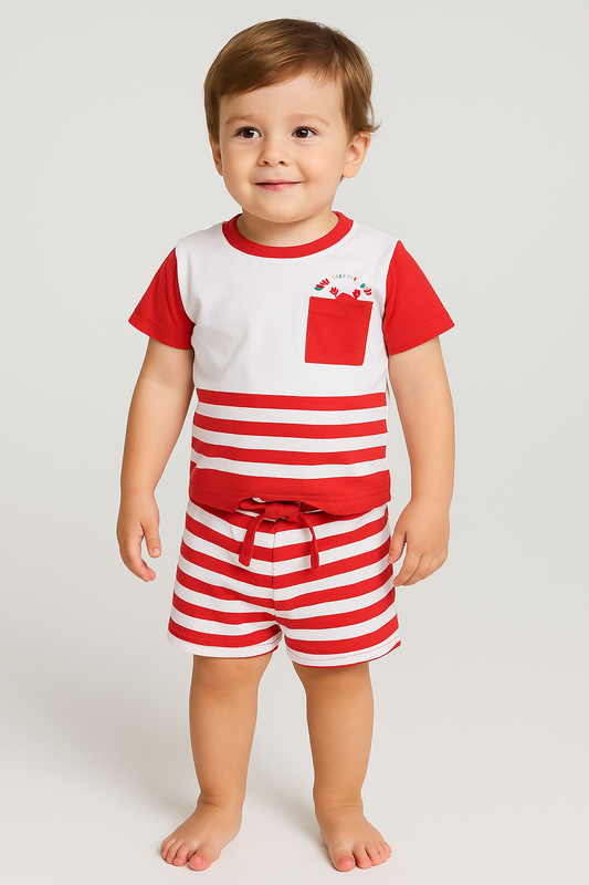 Baby Boys Printed Shorty Set