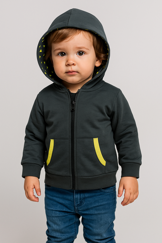 Baby Boys Hooded Full Zipper Sweartshirt