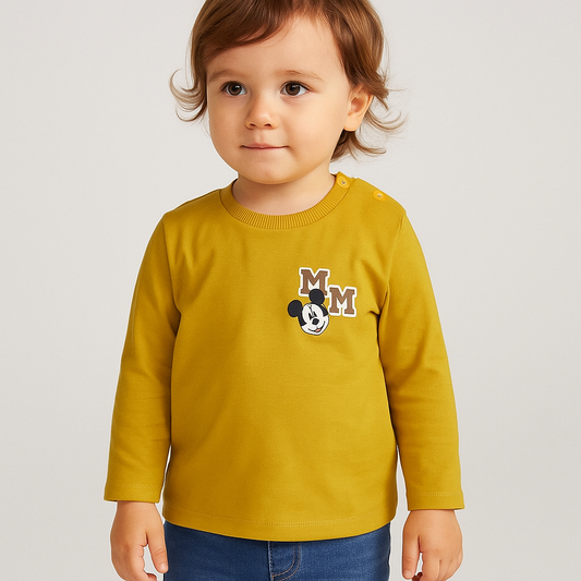 Boys Long Sleeve Mustard T Shirt