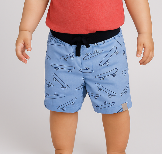 Baby Boys Blue Woven Shorts