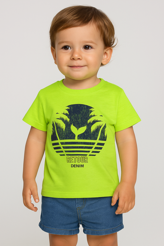 Baby Boys Printed T Shirt Green
