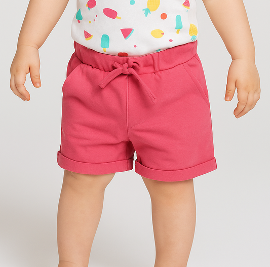 Baby Girls Knit Pink Shorts