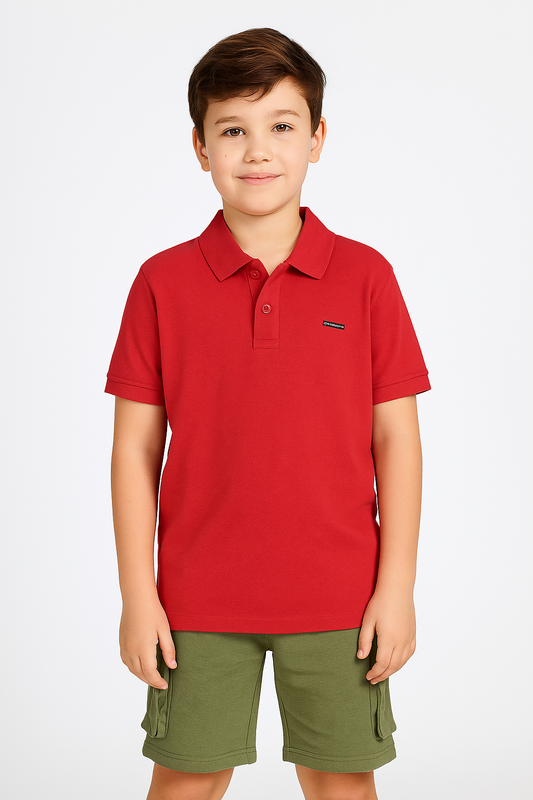 Boys Red Collar T Shirts