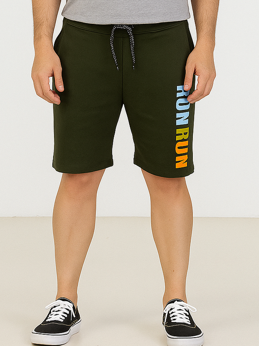 Mens French Terry Shorts | Olive Green