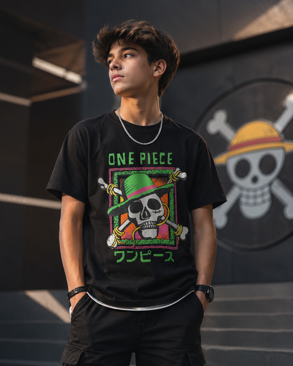 Boys Printed Black T-Shirt
