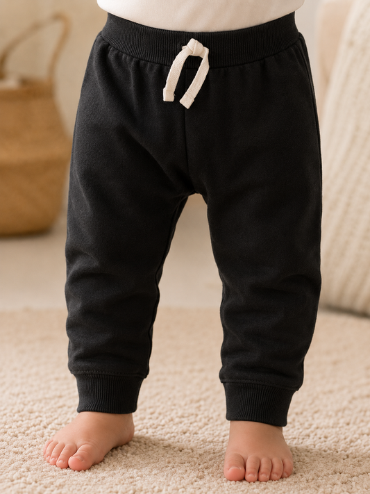 Baby Boys French Terry Black Pant