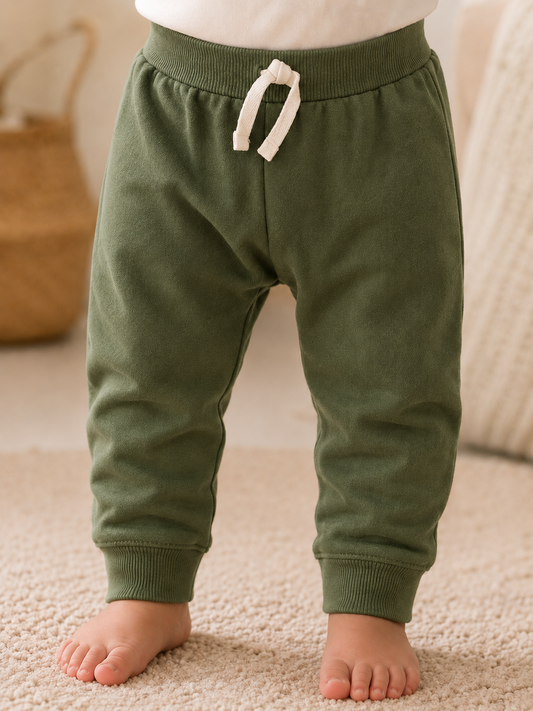 Baby Boys French Terry Olive Pant