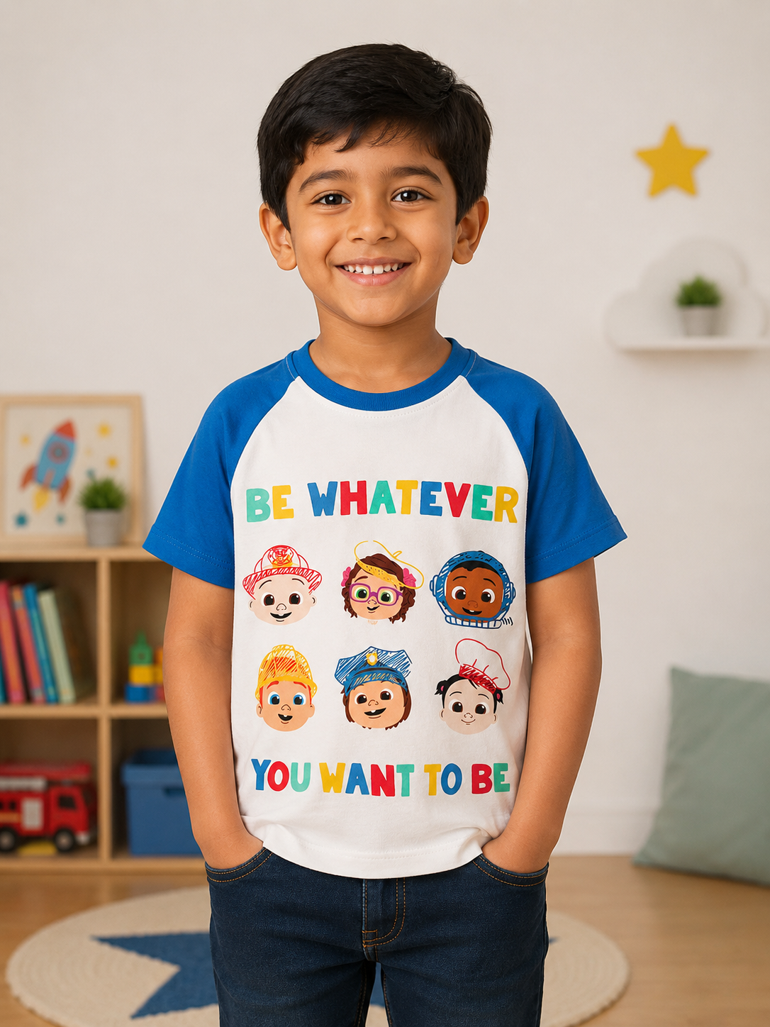 Boys Printed Off-White T-Shirt
