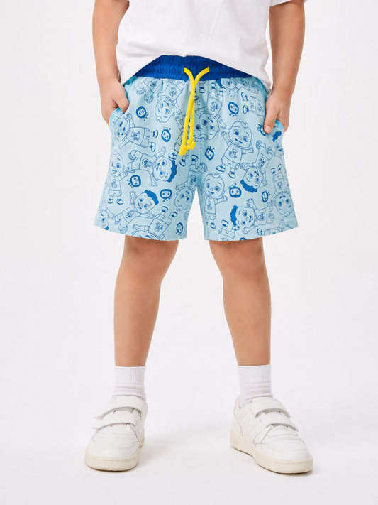 Boys French Terry Blue AOP Shorts