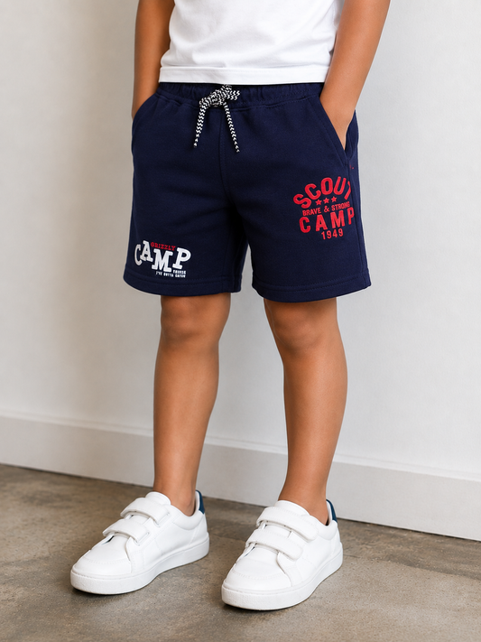 Boys Fleece Knit Navy Shorts