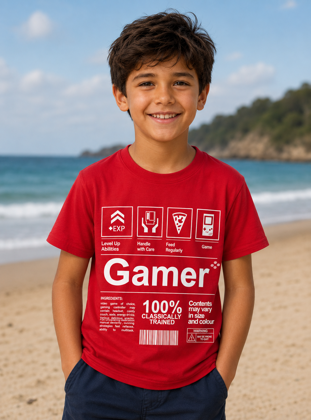 Boys Printed T Shirt Red