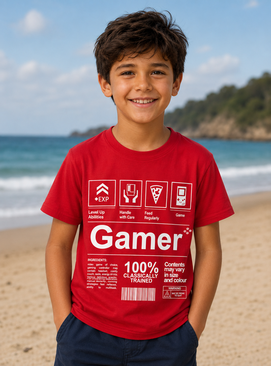 Boys Printed T Shirt Red