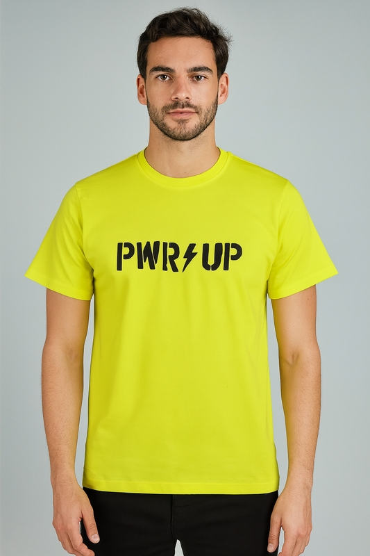 Mens Short Sleeve Yellow T Shirt