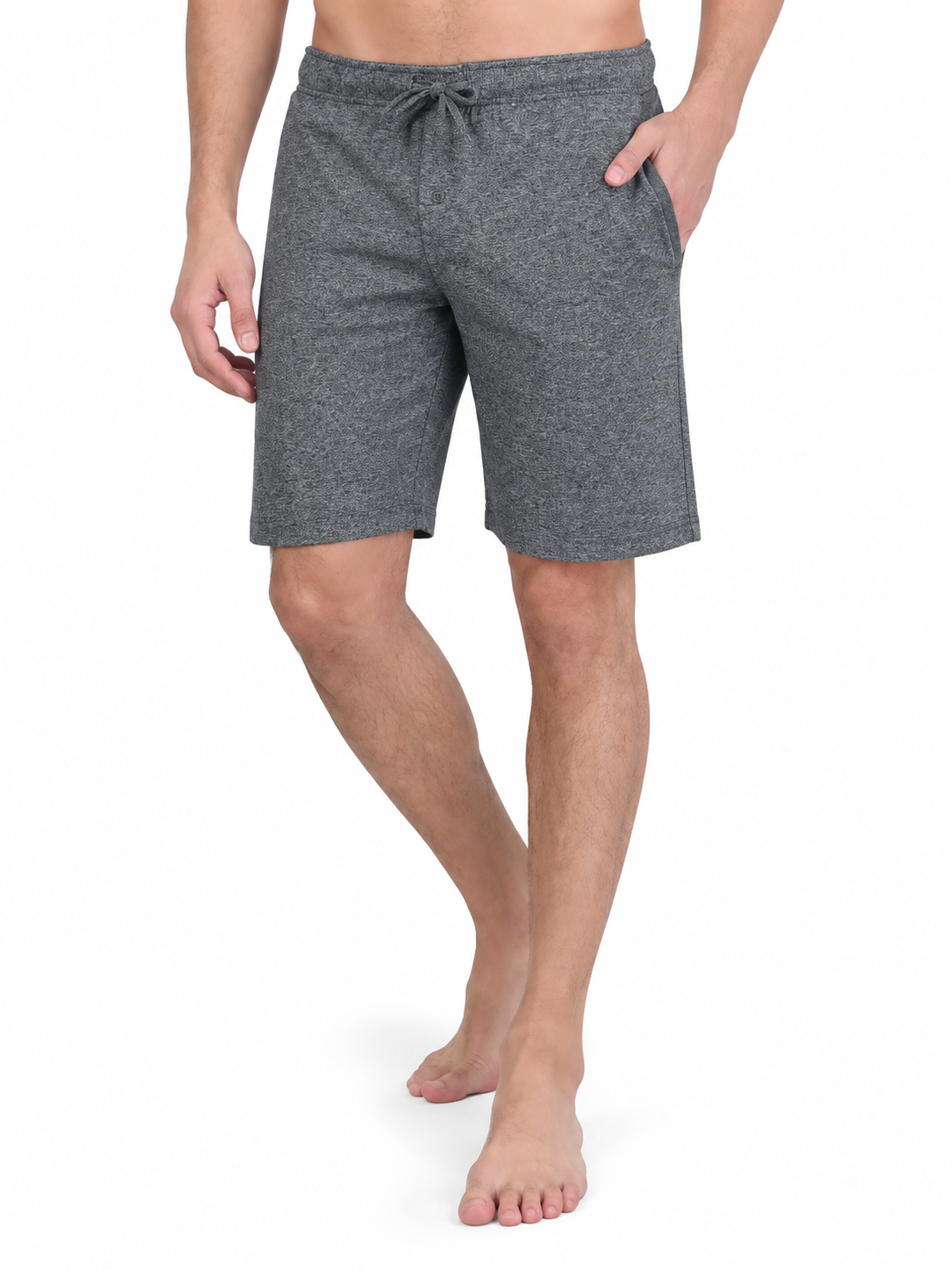Mens Knit Sleep Shorts Charcoal