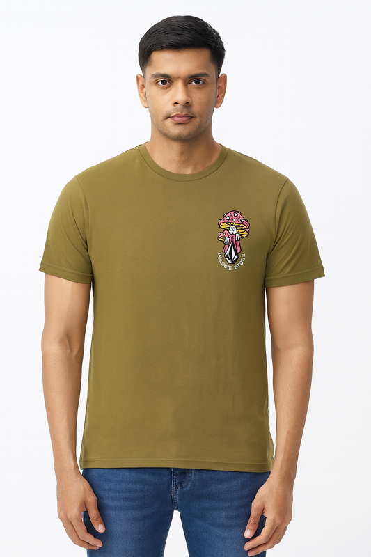 Mens Olive Mushroom T Shirt