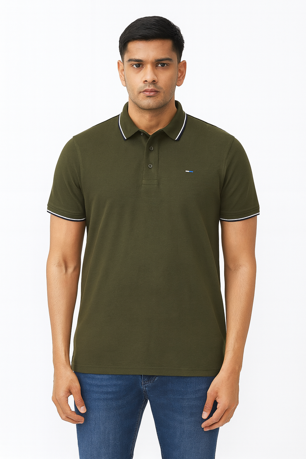 Mens Short Sleeve Green  Polo