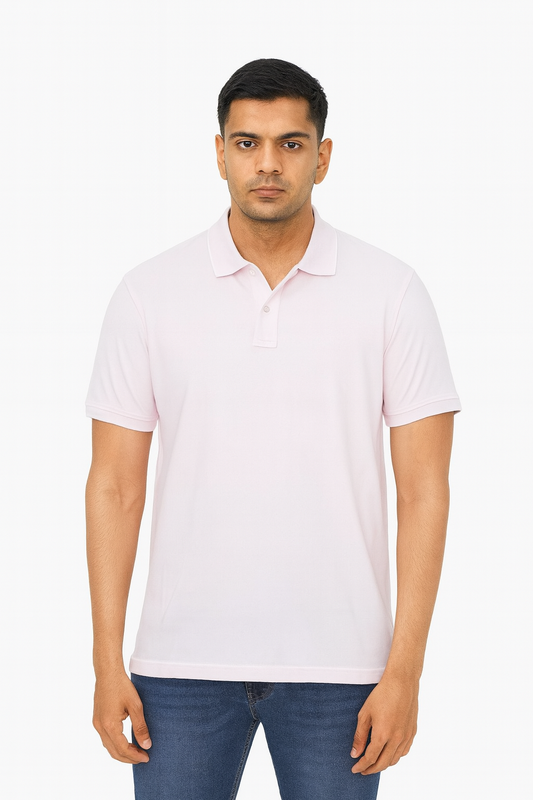 Mens Short Sleeve Pink Polo
