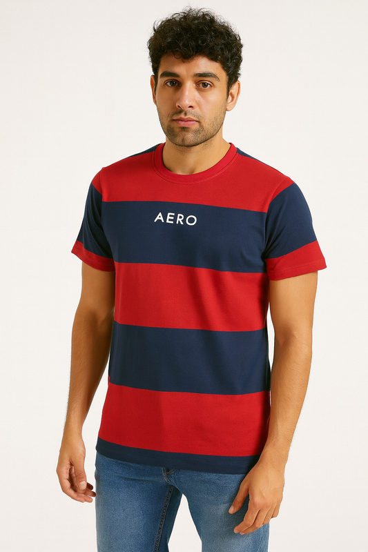 Mens Rugby Striped T Shirt