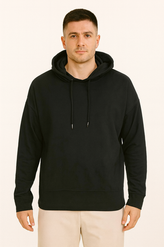 Mens Hooded T Shirt Black