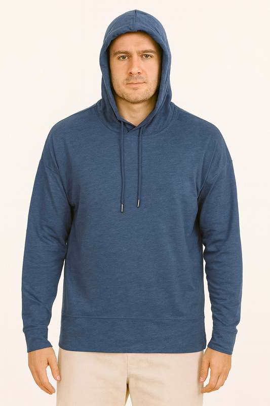 Mens Hooded T Shirt Navy
