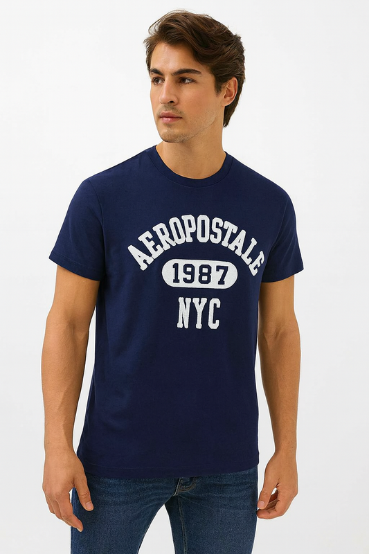 Mens Applique Navy T-Shirt