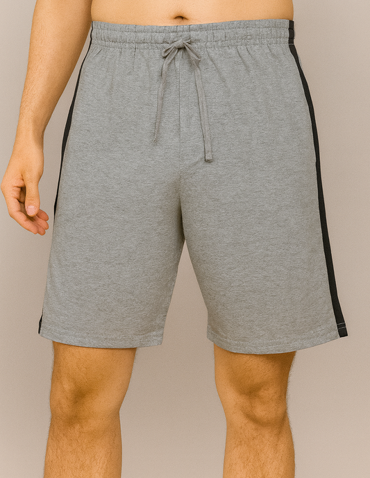 Mens Knit Shorts Grey Melange