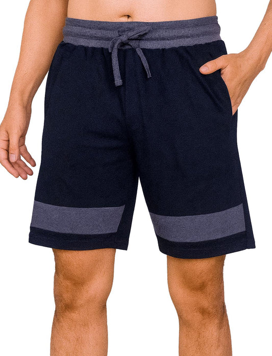Mens French Terry Knit Shorts Black / Grey Melange