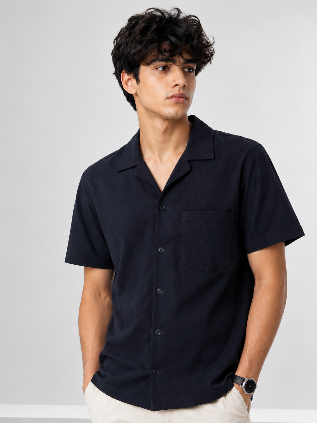 Mens Knit Black Shirt