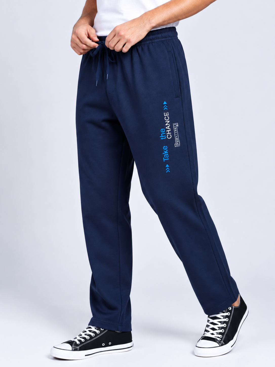 Mens Printed Summer Track Pant Navy