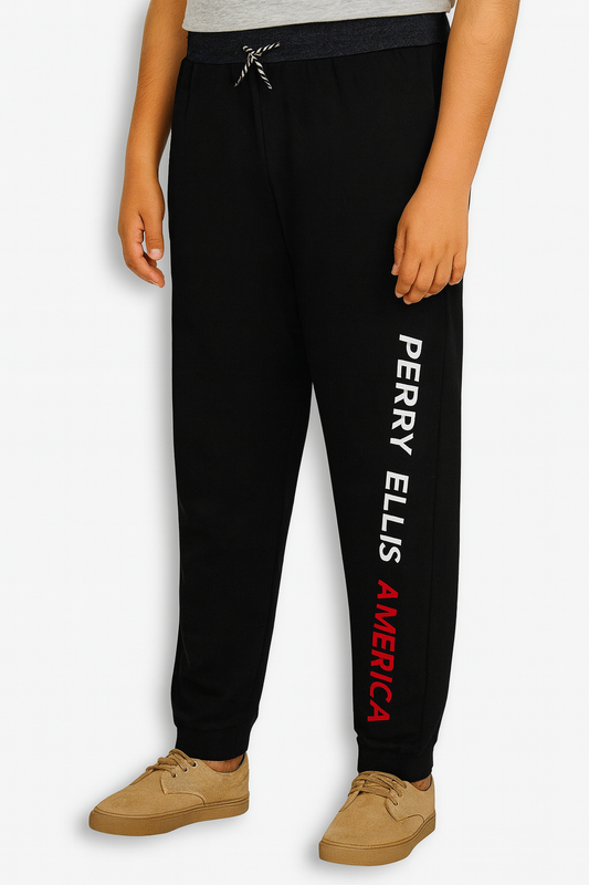 Boys Printed Black Jogger