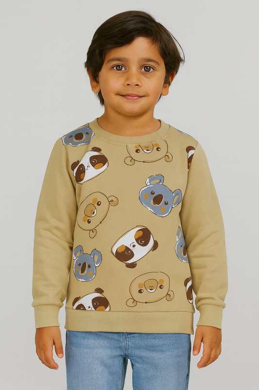 Boys Pullover Sweatshirt | Beige