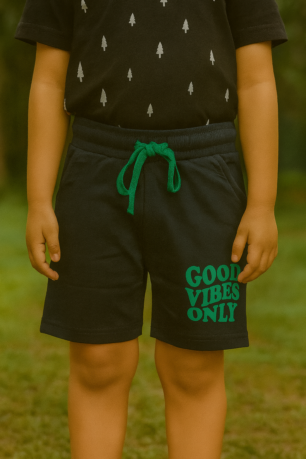 Boys French Terry Shorts Dark Olive