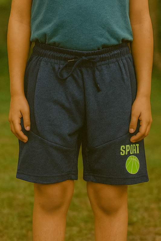 Boys French Terry Cut N Sew Shorts Navy Melange