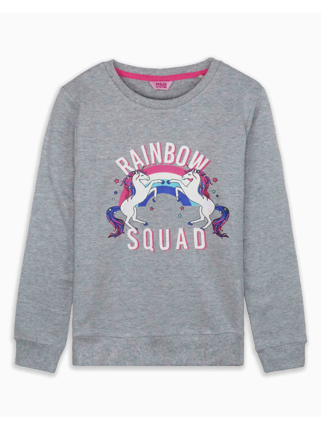 Girls Grey Fleece Pullover Sweatshirt