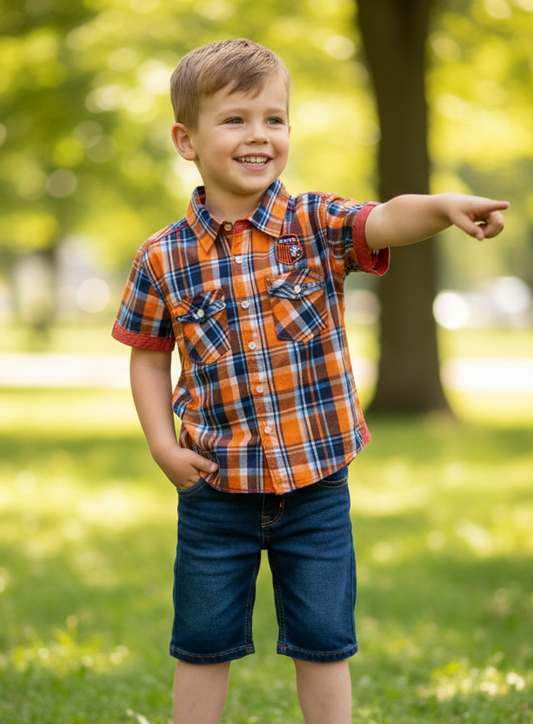 Boys Checked Woven Shirts