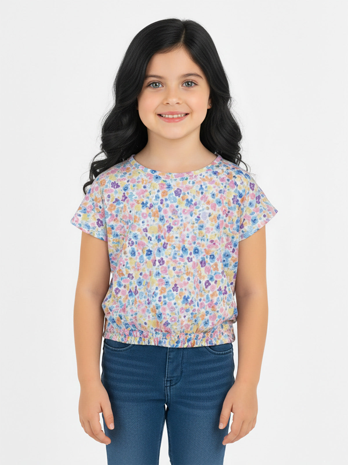 Girls Printed Crop Top