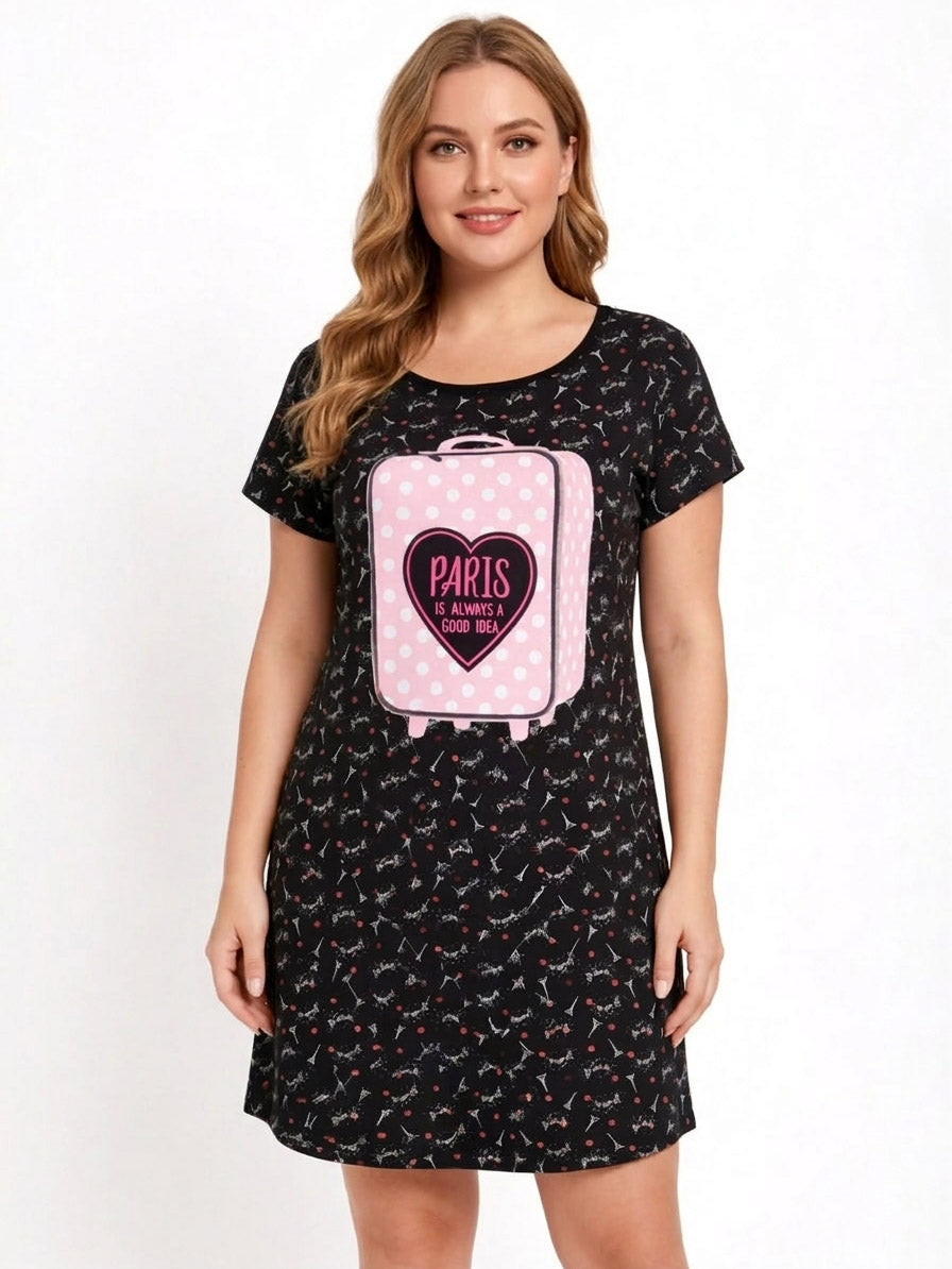 Ladies Printed Night Shirt