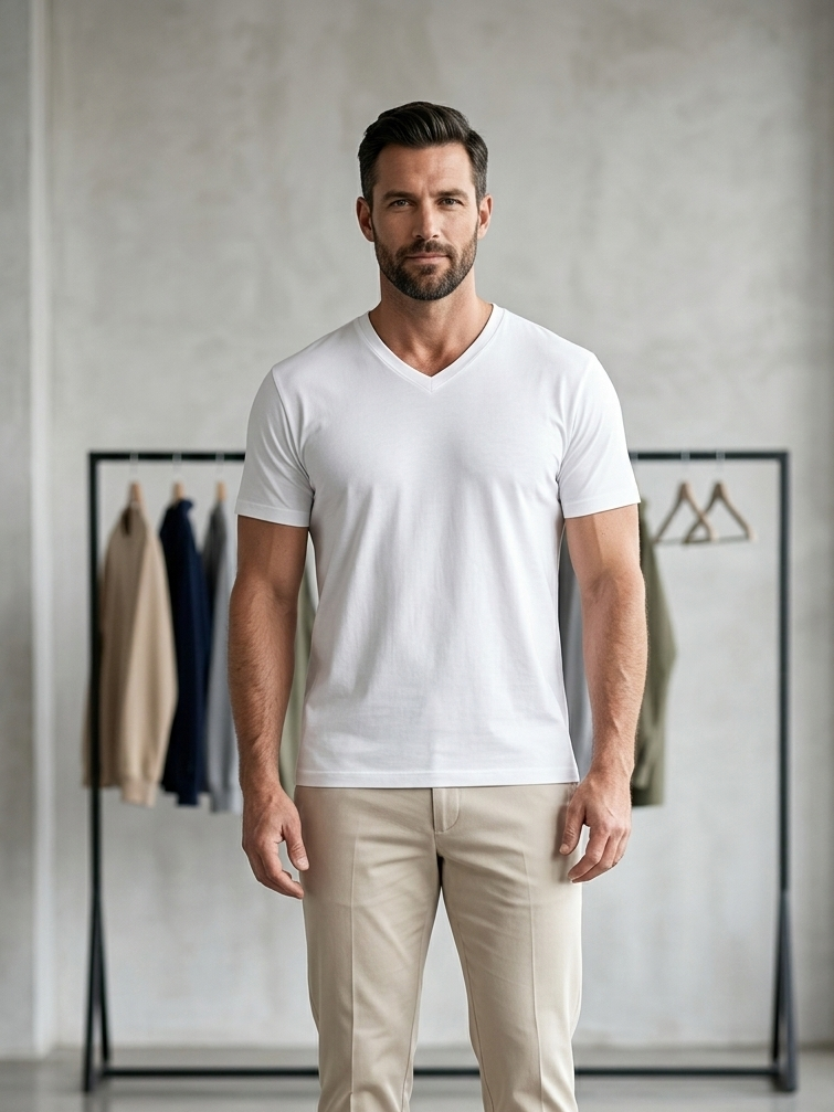 Mens Plus Sizes V Neck T shirts