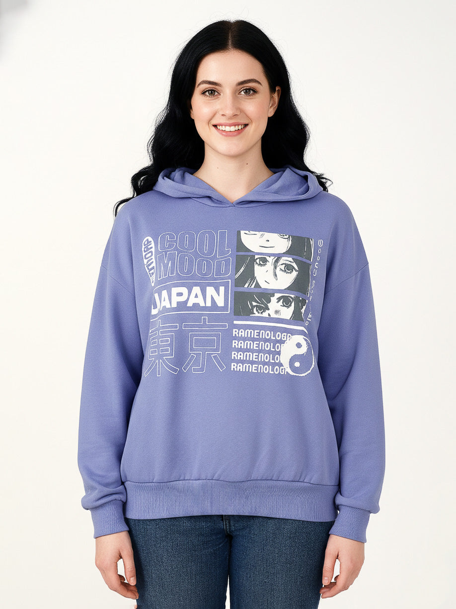 Ladies Hooded Pullover Sweatshirts | Lilac