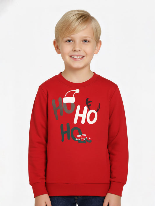 Boys Red Pullover Christmas Sweatshirt