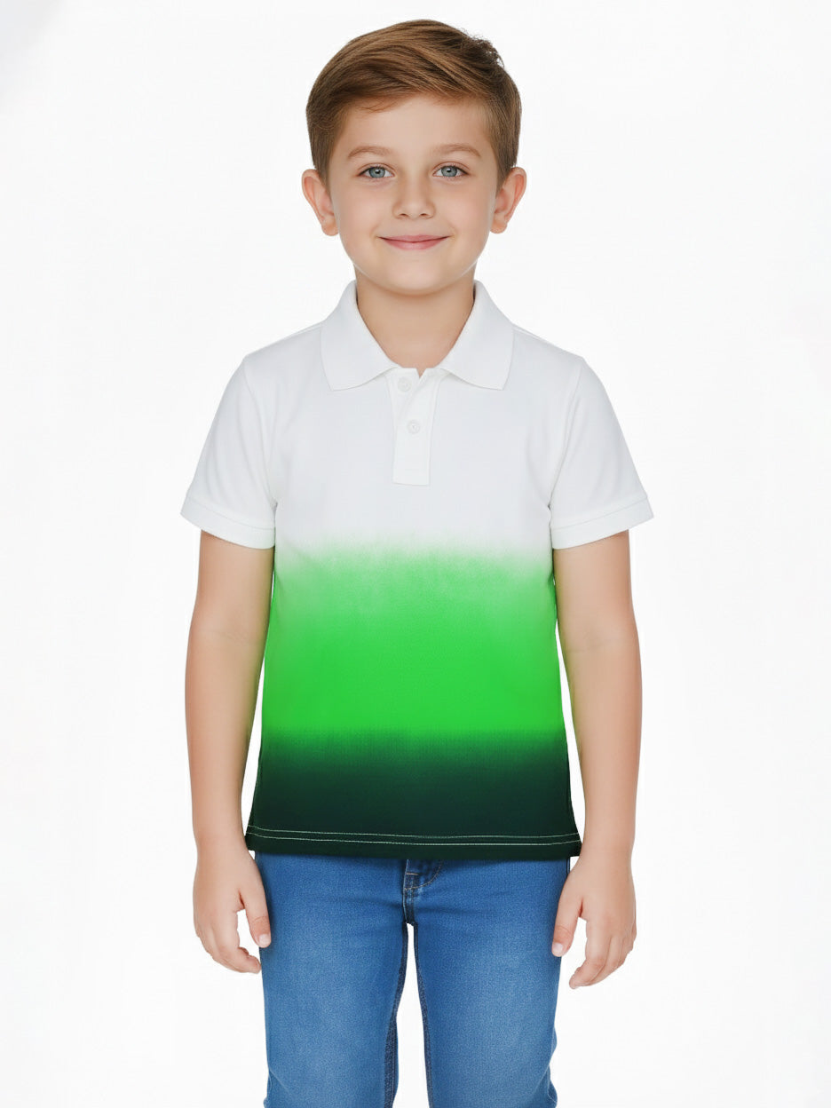 Boys Dip Dyed Collar T Shirt
